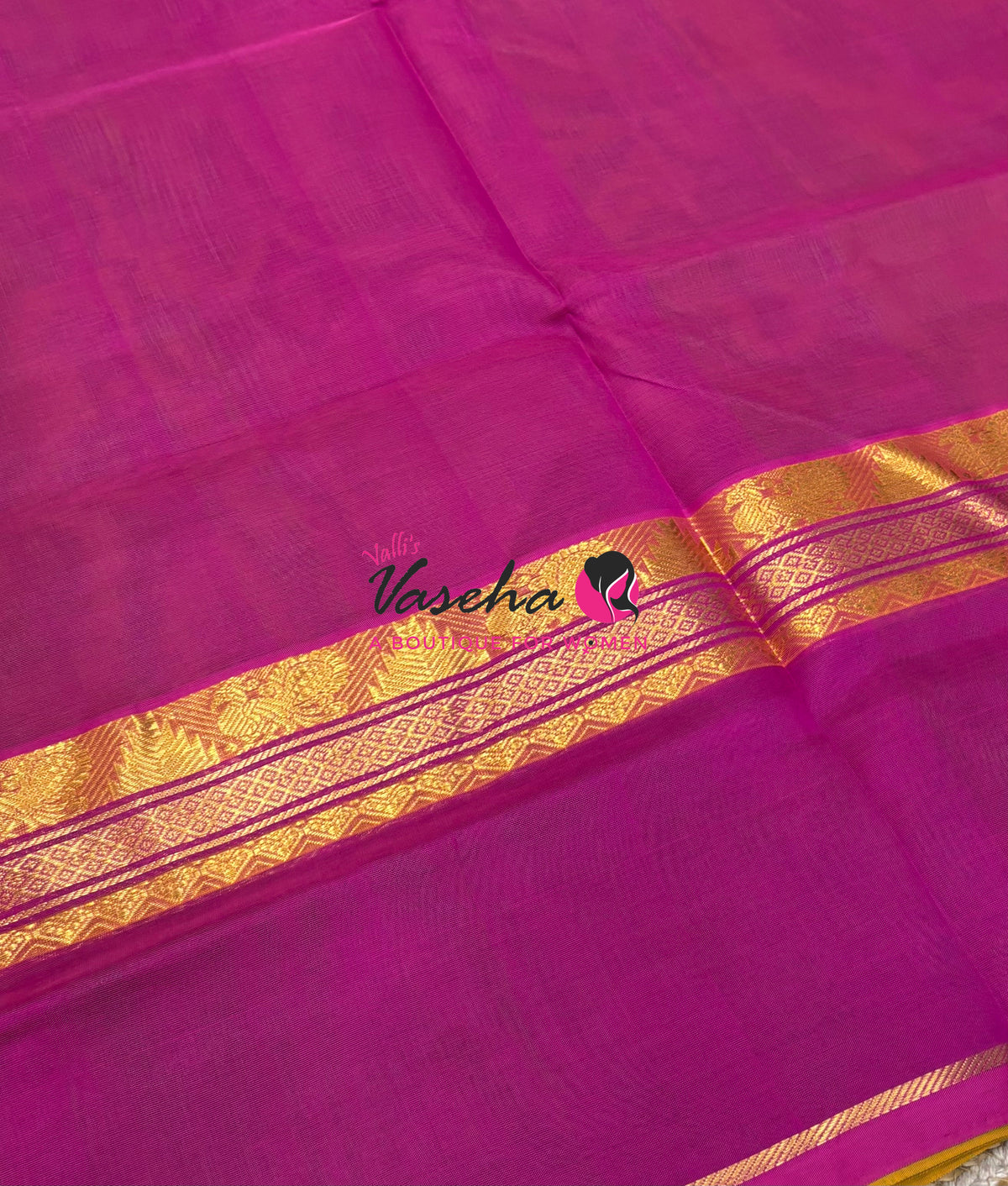 Pure Silk Cotton Saree - Green & Purplish Pink Shade - VVPSC013
