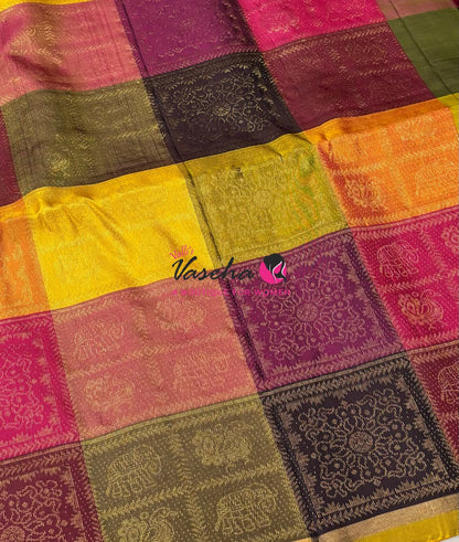 Pure Soft Silk Saree - Partly Pallu -  Half & Half Saree - VVPSS088