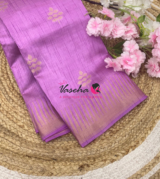 Semi Tussar Silk Saree | Lavender Shade |VVSTS051