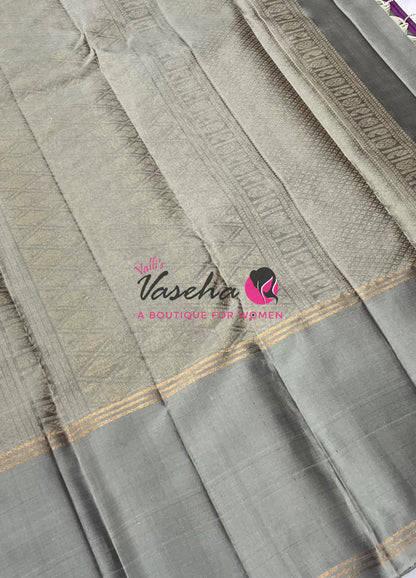 Half Mix - Pure Soft Silk Saree - Long Retta Petta Border with Butta - VVPSS084