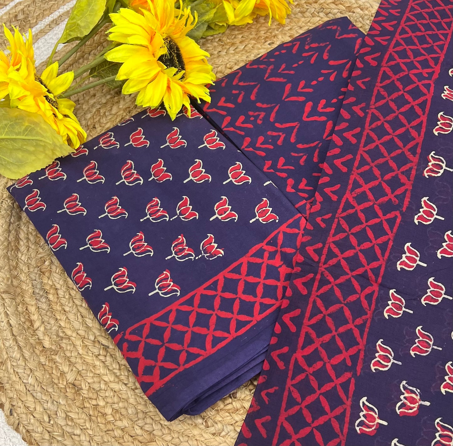 Pure Mul Mul Cotton - Bagru/ Dabu Print - VVUSM002