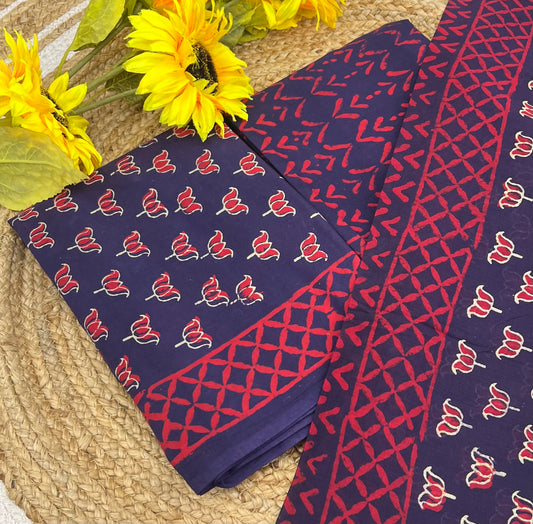 Pure Mul Mul Cotton - Bagru/ Dabu Print - VVUSM002