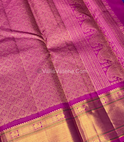 Pure Kanchipuram Silk Saree - Vaira Voosi design - Purple & Pink Shade - VVPS027