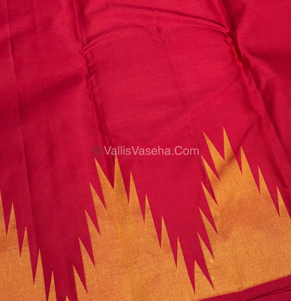 Pure Vintage Kanchipuram Silk Saree - Red Shade - VVPS019