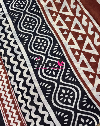 Pure Soft Mul Mul Cotton Sarees - Hand Block Prints - VVMMC011