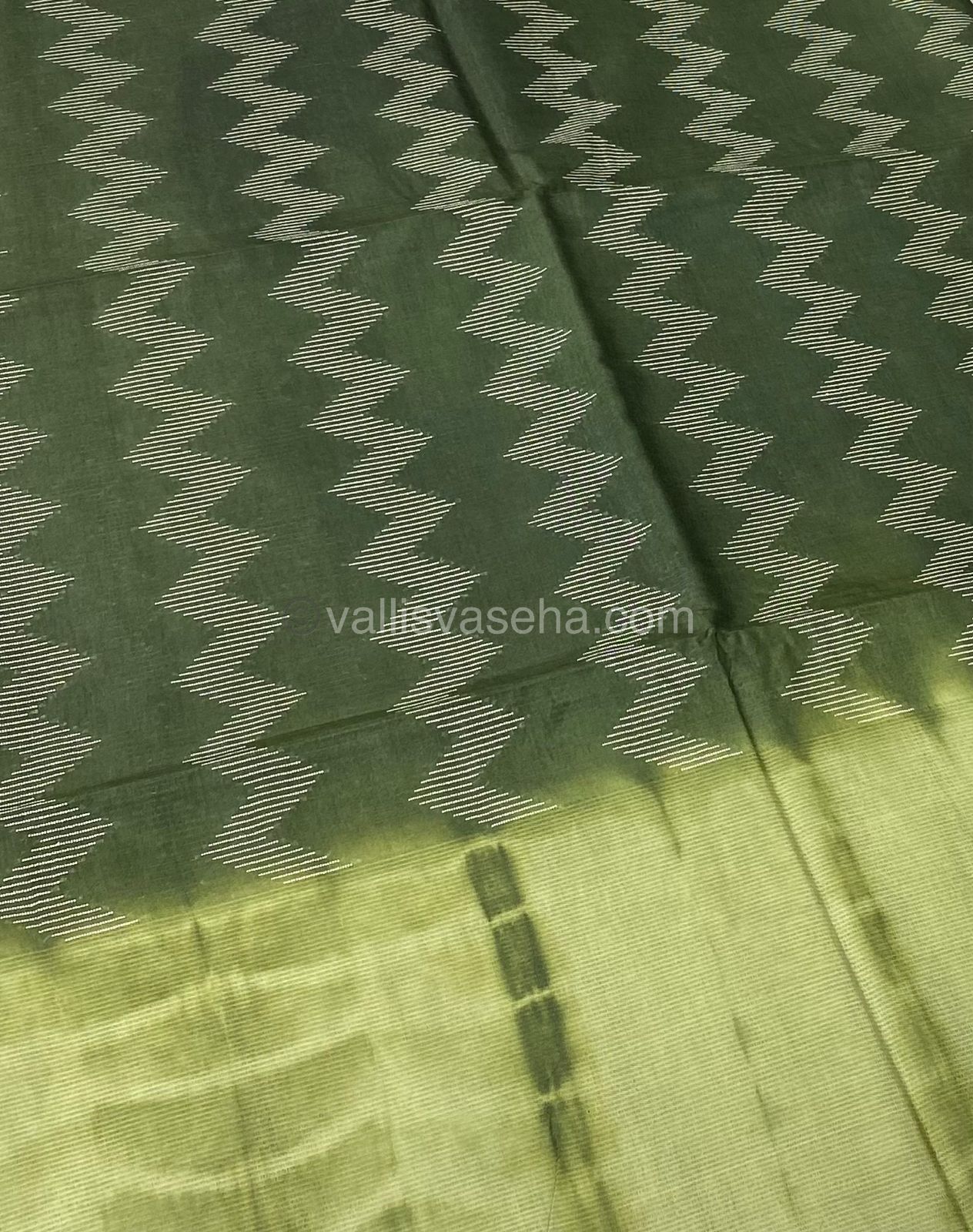 Bhagalpuri Silk - Green with Green  - VVBS003