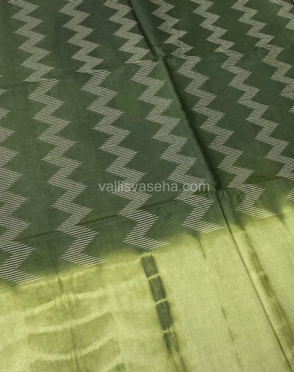 Bhagalpuri Silk - Green with Green  - VVBS003