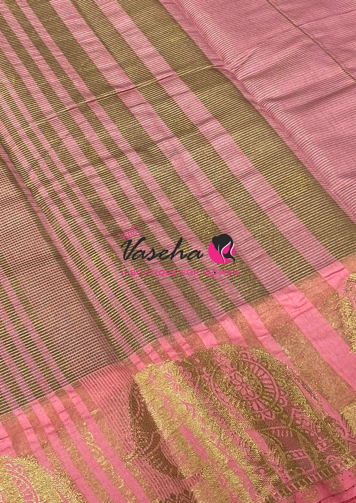Semi Tussar Silk Saree | Baby Pink  Shade |VVSTS060