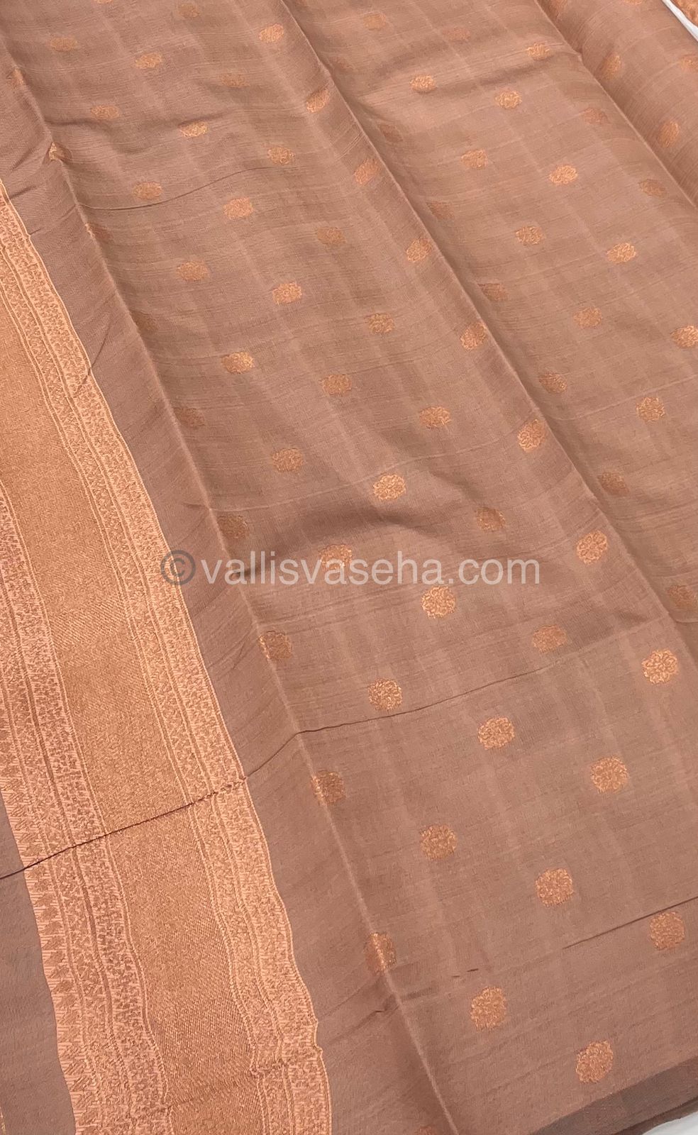 Semi Silk Saree - Kanchi Semi Silk Style - Peacock Border - VVSSS006