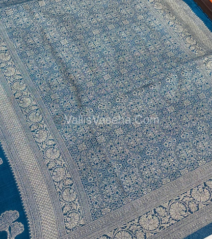 Banarasi - Heritage Silk - Semi Kathan Silk -Peacock Blue Shade - VVBHS010
