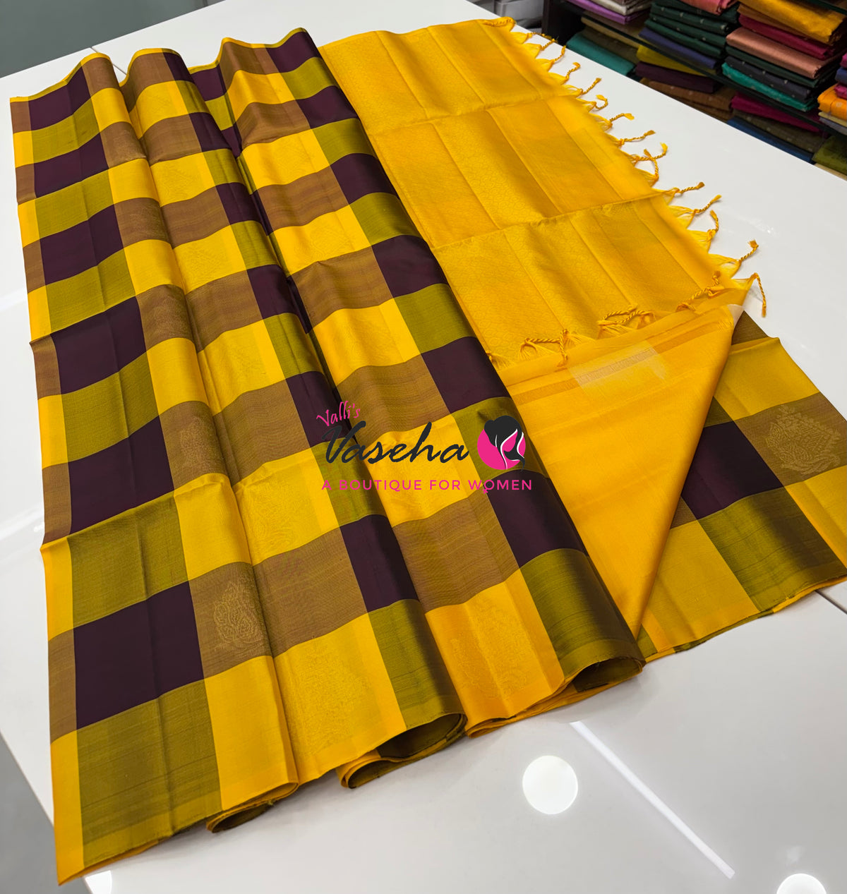 Half Mix - Pure Soft Silk Saree - Pazhum Pazhamum Checks - VVPSS157