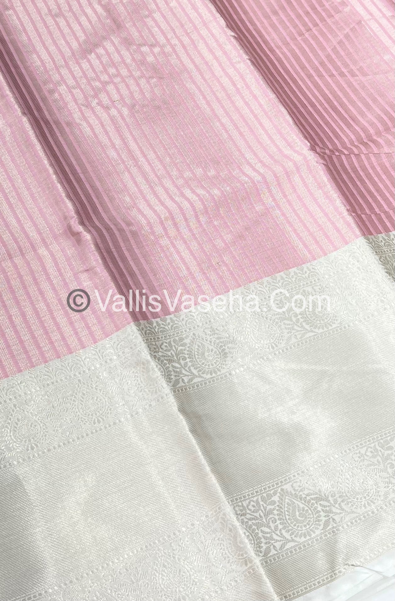 Semi Bridal Tissue Sarees - Light Pastel Pink & Half White Combo - VVSBT003