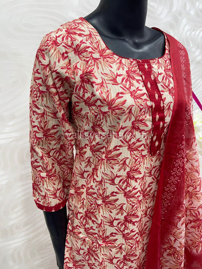 Ready Made - Semi Patiyala 3(pc) Set - Printed Cotton - VVRSP001