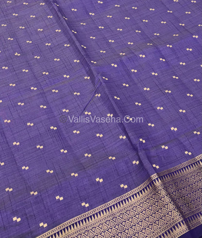 Semi Tussar Silk - Grand Pallu  - Purple Shade - VVSTS020