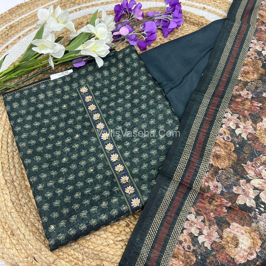 Semi Tussar Salwar Material  | VVUSM003