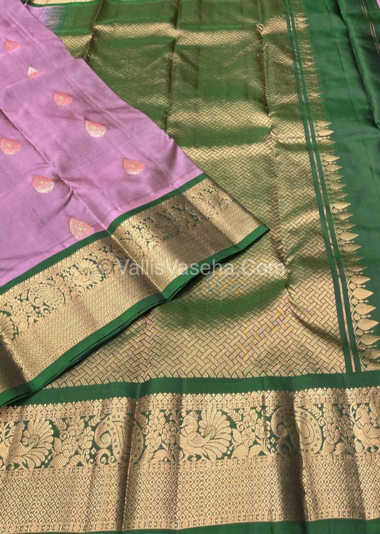 Half Mix - Pure Soft Silk Saree - Onion Pink & Green Shade - VVPSS031