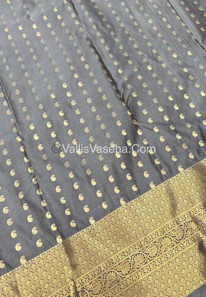 Semi Kanchipuram Silk - Grey Shade  - VVSKS002
