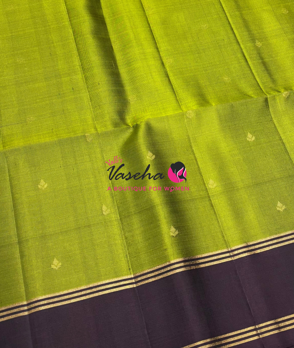 Pure Soft Silk Saree  - Green & Wine Brown Combo - VVPSS141