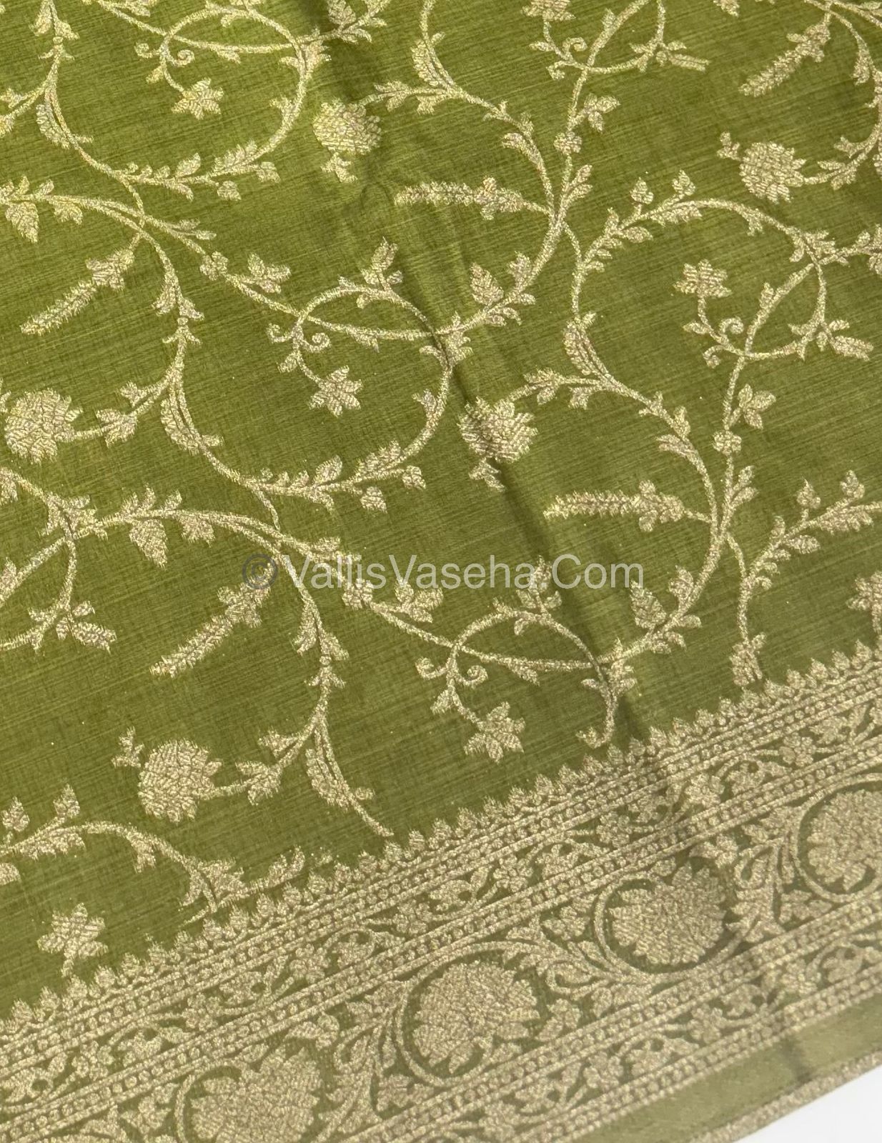 Banarasi - Heritage Silk - Semi Kathan Silk - Olive Shade- VVBHS001