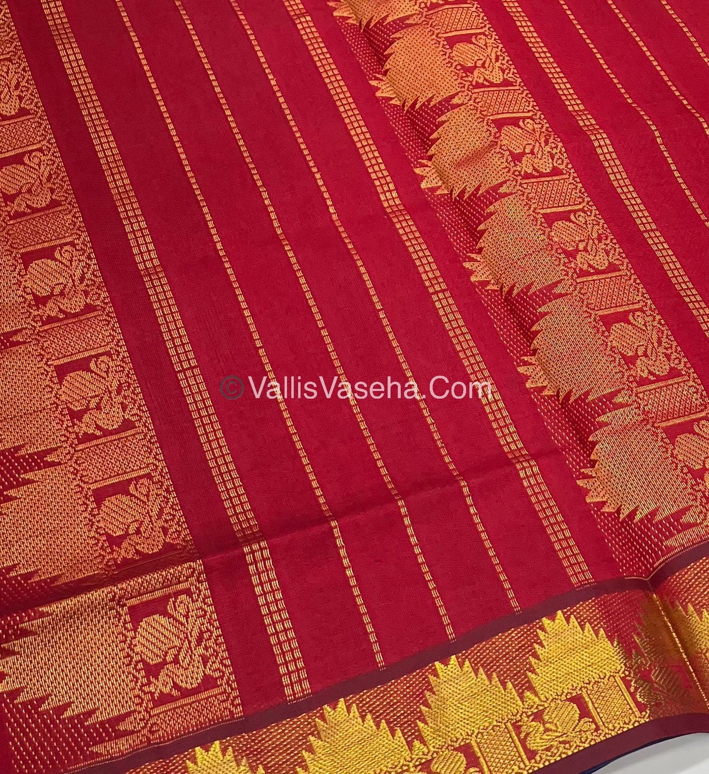 Semi Silk Cotton Saree - Pink With Pink Shade - VVSSC005