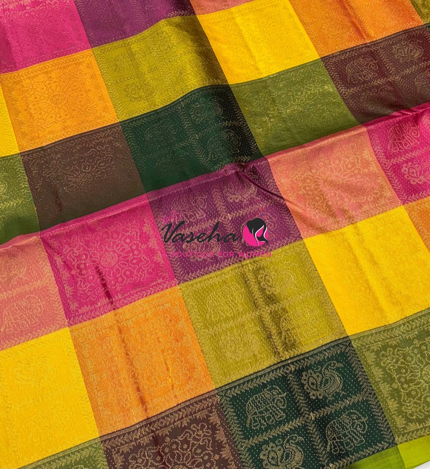 Pure Soft Silk Saree  - Pazhum Pazhamum Checks - VVPSS092