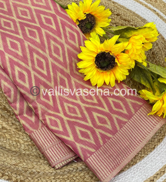 Semi Tussar Silk - Pinkish Peach Shade - VVSTS004