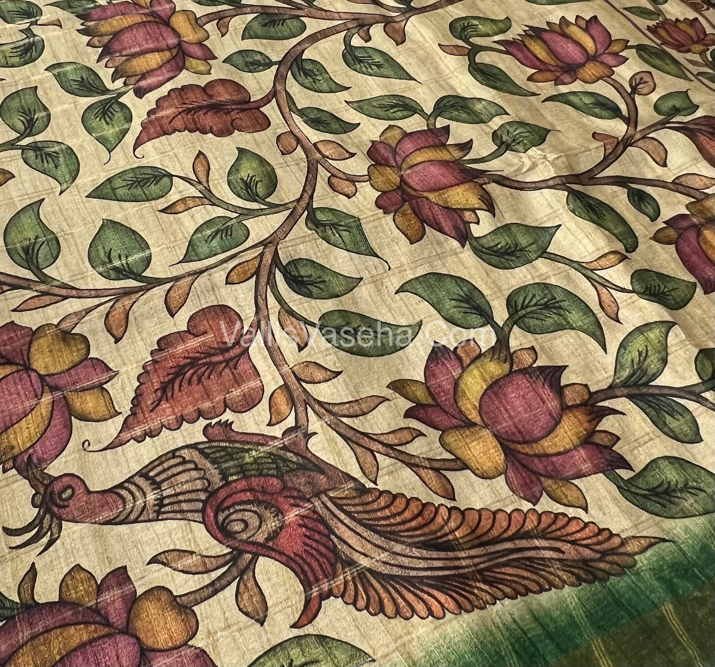 Semi Gicha Tussar Silk Saree - checks pattern - VVSGT001