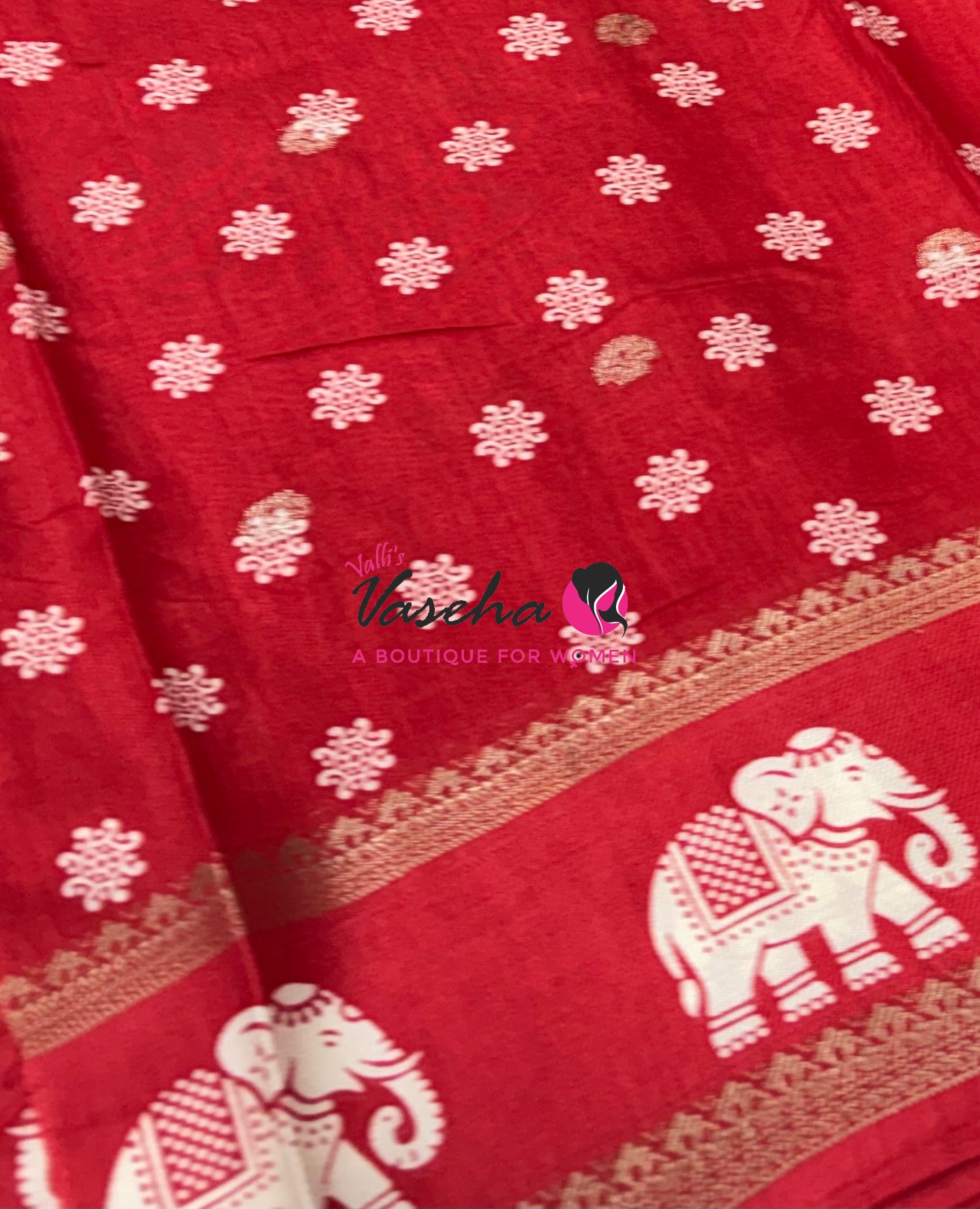 Casual Wear Sarees - Semi Binny / Semi Dola Silk - Red Shade - VVSDS007