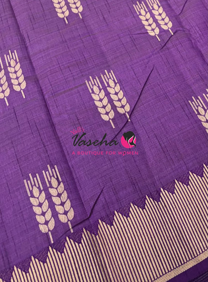 Semi Tussar Silk Saree | Purple  Shade |VVSTS051
