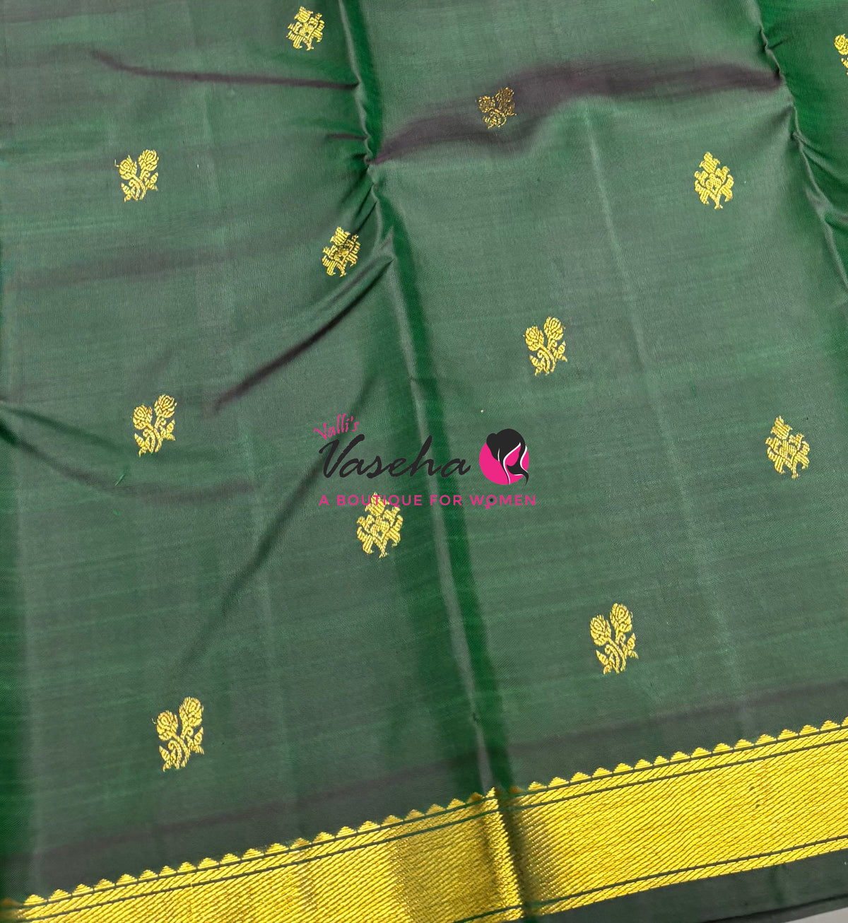 Pure Kanchipuram Silk Saree - Green - VVPS085