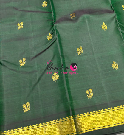 Pure Kanchipuram Silk Saree - Green - VVPS085