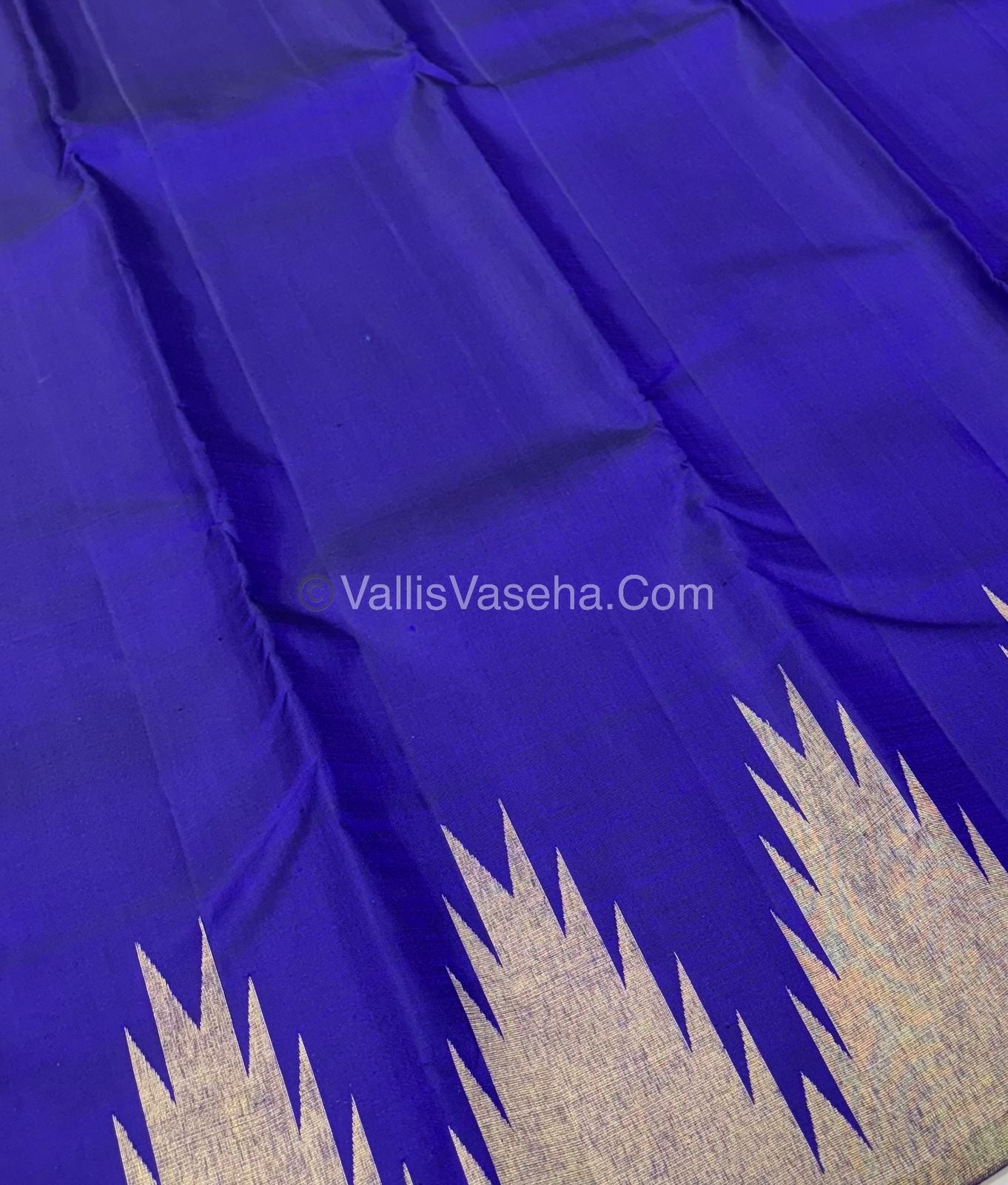 Pure Vintage Kanchipuram Silk Saree  - 8 Kol Weaving - Blue Shade - VVPS019