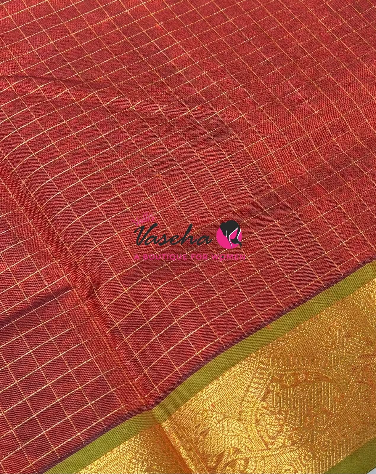 Pure Silk Cotton Saree - Zari Checks - VVCSC001