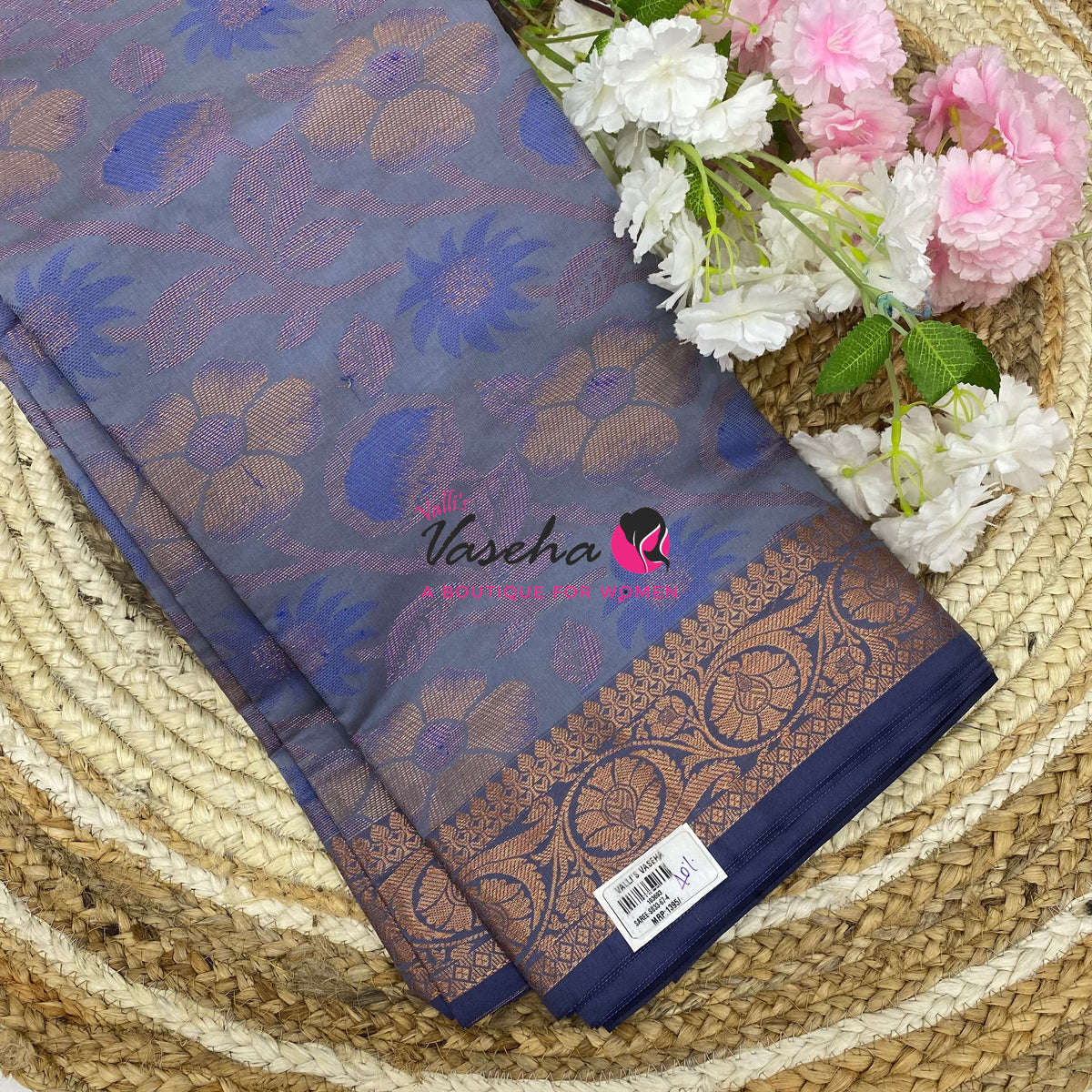 40% less - Offer Saree - Semi Banarsi Silk Saree - VVDS008