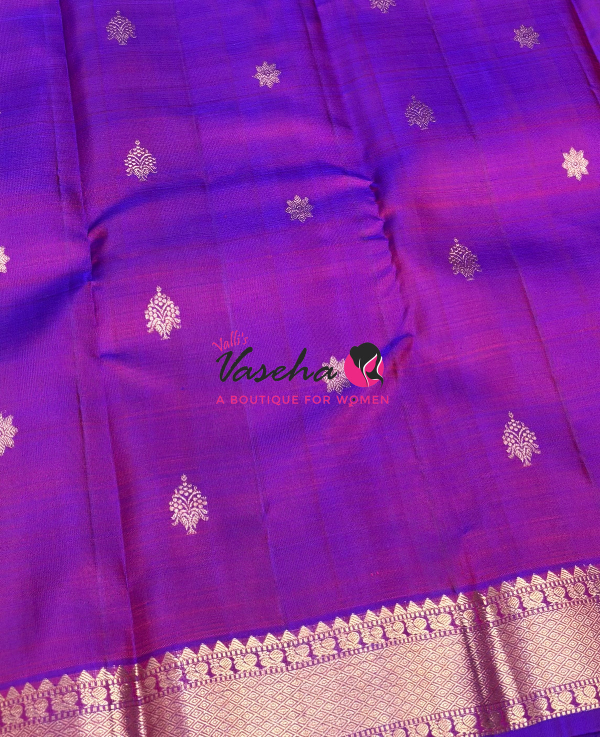 Pure Kanchipuram Silk Saree - Purplish Pink Shade - VVPS093