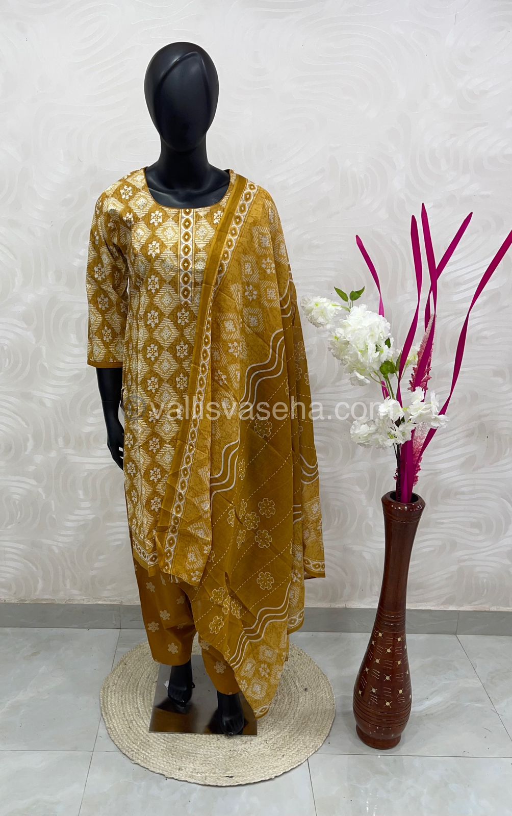 Ready Made - Semi Patiyala 3(pc) Set - Printed Cotton - VVRSP001