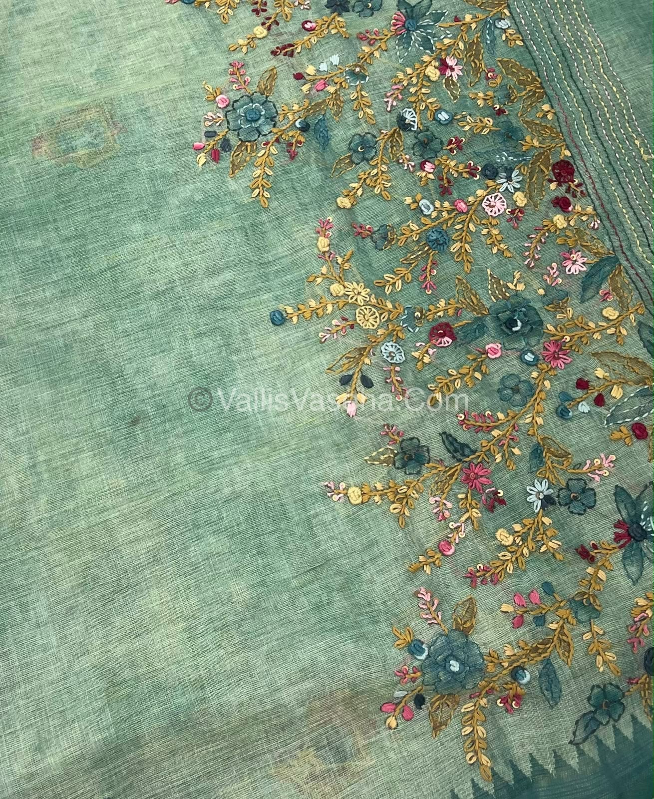 French Knot - Tissue Saree - Blue Shade - VVLFN013