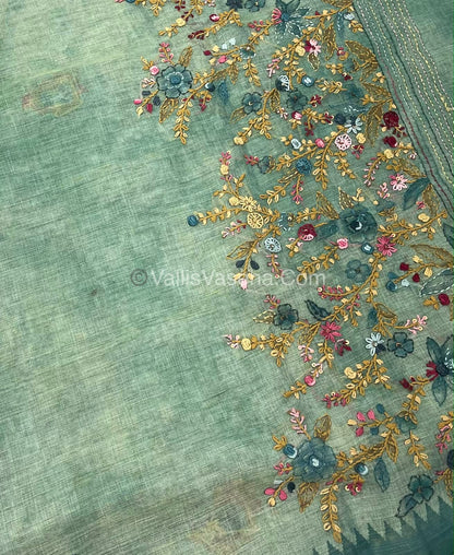 French Knot - Tissue Saree - Blue Shade - VVLFN013