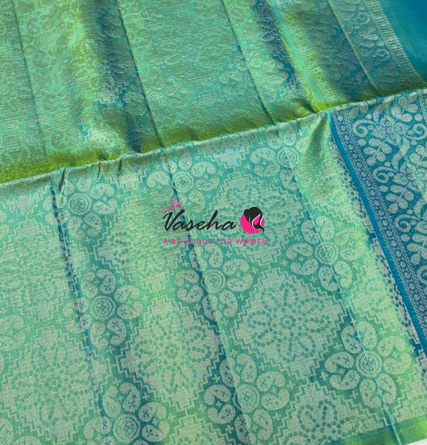 Pure Soft Silk Saree - Purple With Dual Tone Green Shade - VVPSS097