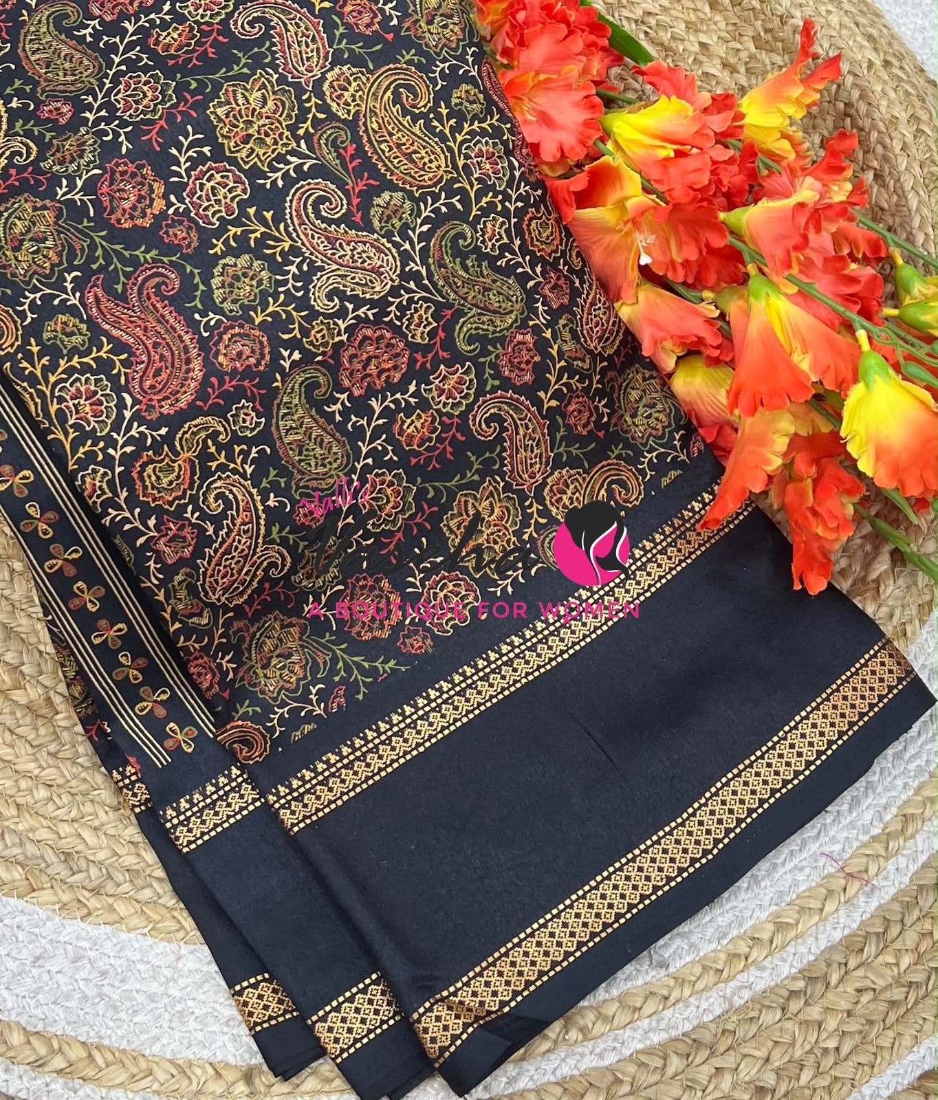 Casual Wear - Fancy Mixed Cotton - Black Shade - VVFMC007