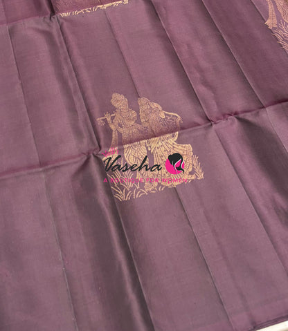 Pure Soft Silk Saree  - Wine Brown Shade - VVPSS133
