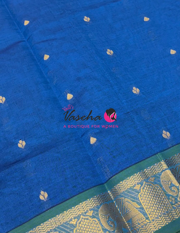 Semi Silk Cotton Saree | Small Leaf Butta Design |VVSSC010