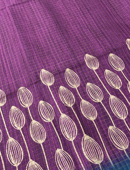 Art Tussar / Art Silk - Purple  & Blue Shade - VVATS001