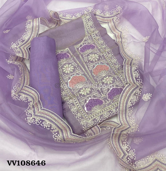 Salwar Material - Shimmer Kanchi Silk - Embroidered VVUSM001