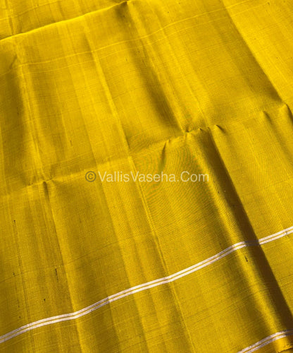 Pure Soft Silk Saree  -  Green & Yellow Combo - VVPSS055