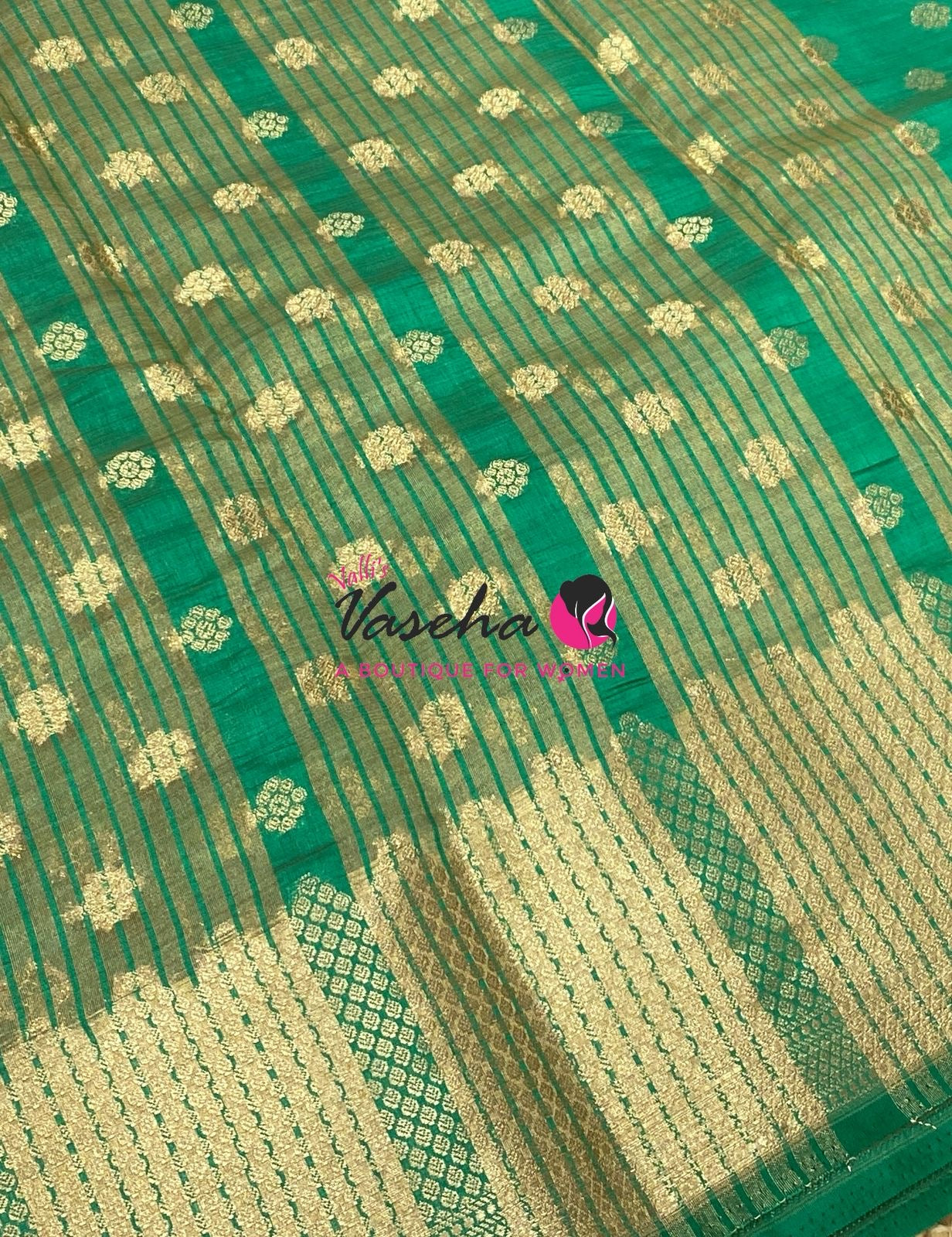 Semi Tussar Silk Saree | Ramar Green  Shade |VVSTS057