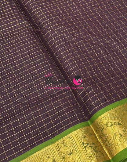 Pure Silk Cotton Saree - Zari Checks - VVCSC001