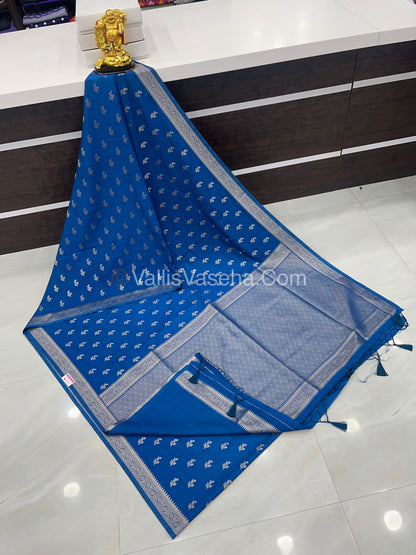 Banarasi - Heritage Silk - Semi Kathan Silk - Dark Blue Shade - VVBHS003
