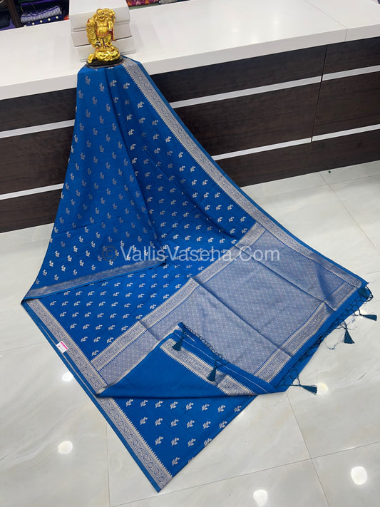 Banarasi - Heritage Silk - Semi Kathan Silk - Dark Blue Shade - VVBHS003