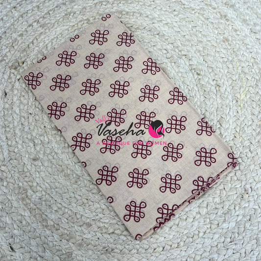 Blouse Bit - Kolam Print - 1 mtr - VVBB001